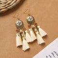 Retro Feather Tassel Earrings - DippedShop Wholesale - #8883