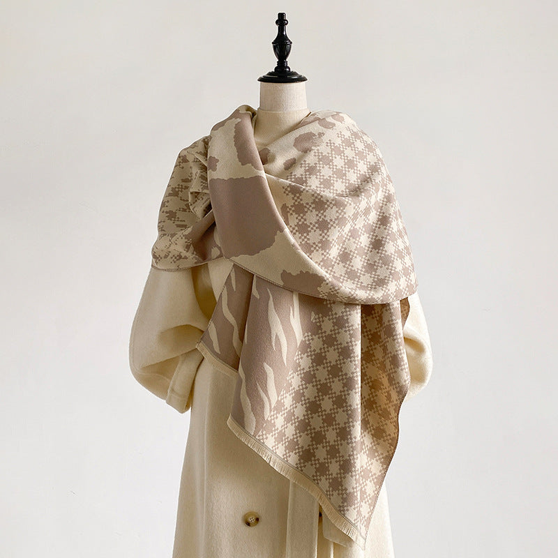 Reversible Houndstooth Shawl Scarf - DippedShop Wholesale - #5603