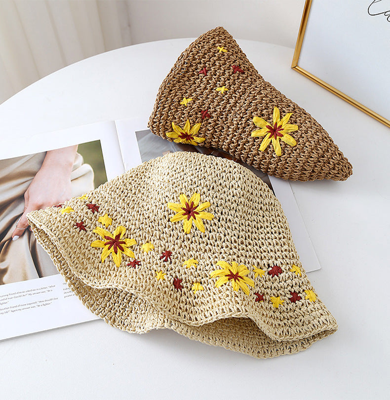 Flower Crochet Beach Hat - DippedShop Wholesale - #3635