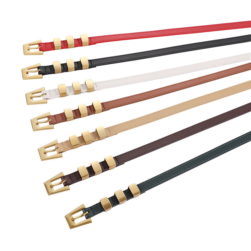 Minimalist Unique Buckle SKinny Leather Belt MK2MBAS6W6JBT153