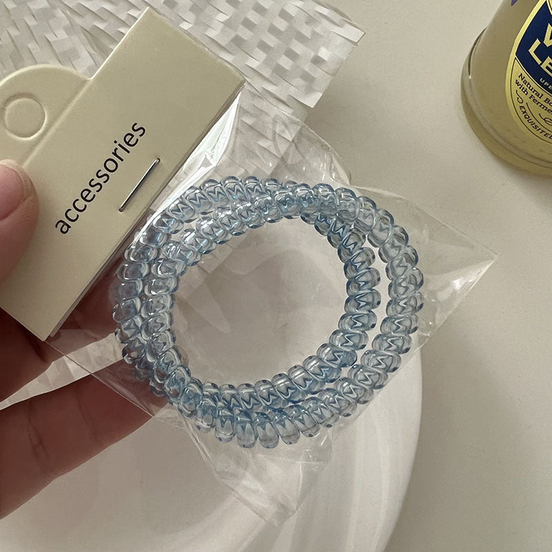 Simple Solid Color Telephone Cord Scrunchies 6W6HSR486