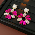 Elegant Rhinestone Floral Pendant Pearl Double Layer Necklace 6W6JNC918