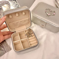 Trendy Heart-Shape Mirror Portable Jewelry Box 6H13HSJ154