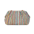 Straw Cloud Clutch Elegant Pleated Evening Frame Bag 6W10BBG1878
