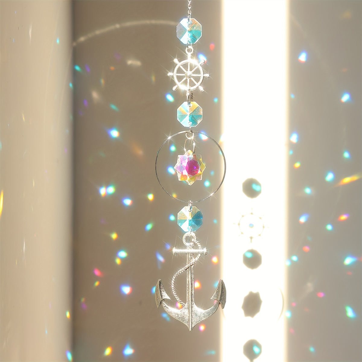 Celestial Moon Star Crystal Wind Chime Suncatcher 6H7HLS201