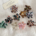 Cute Mini Color Block Flower Hair Claw Clip 6W6HCP1287