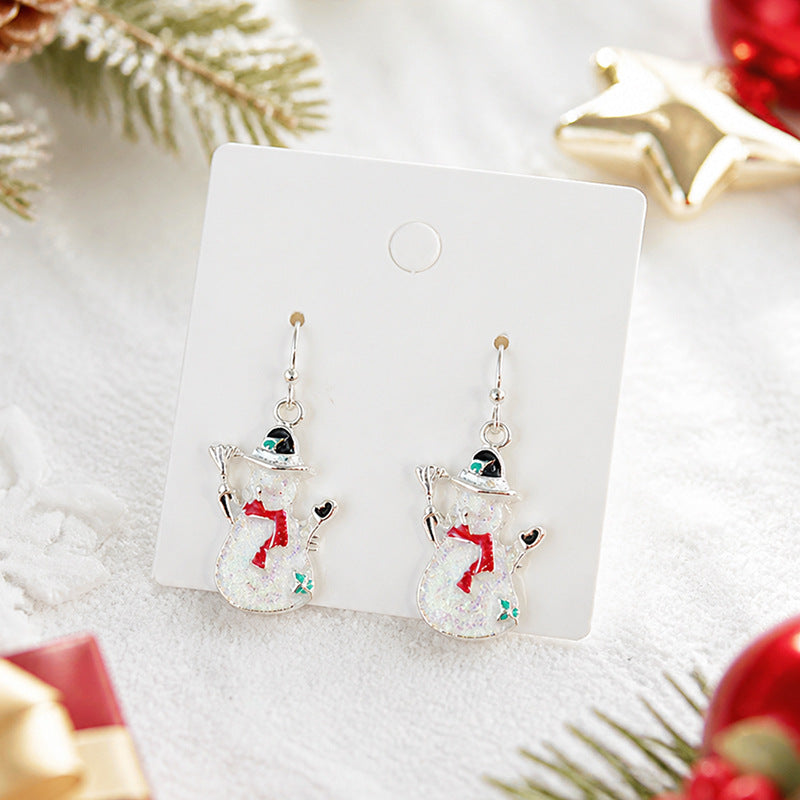 Christmas Snowman Dangle Earrings - DippedShop Wholesale - #1267