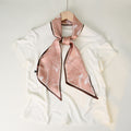 Simple Color Block Striped Print Silk Scarf 6W6NSI258