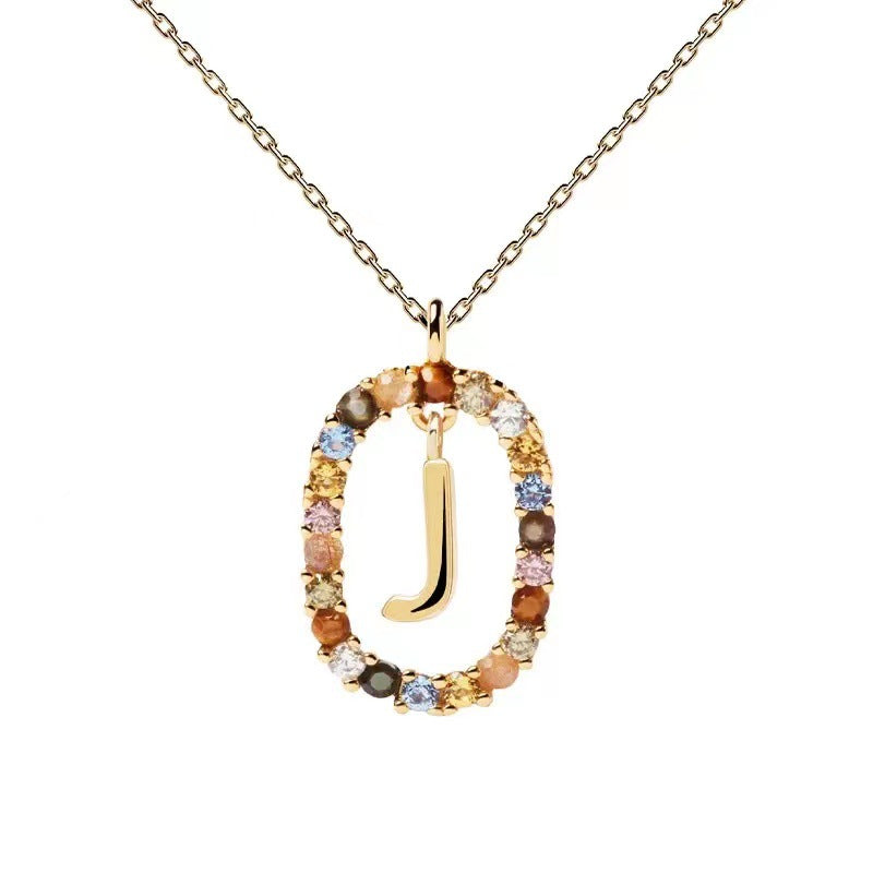 Colorful CZ Letter Pendant - DippedShop Wholesale - #5763