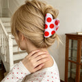 Polka Dot Heart Hair Claw - DippedShop Wholesale - #3475