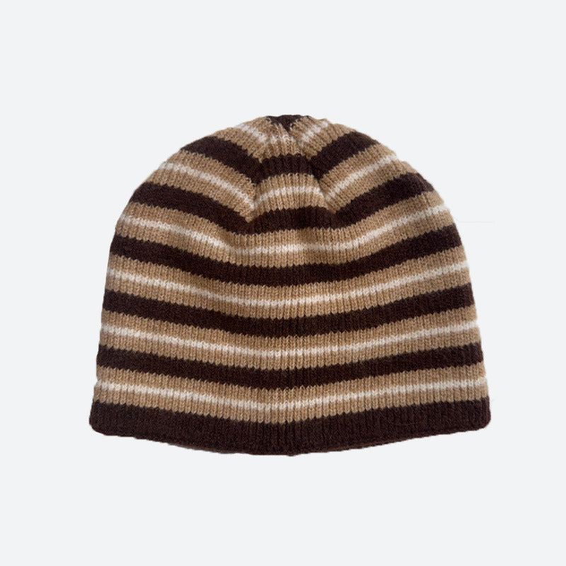 Striped Wool Blend Knit Beanie - DippedShop Wholesale - #6739