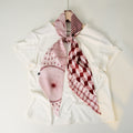 Minimalist Color Block Striped Print Silk Scarf 6W6NSI178