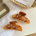 Vintage Rhinestone Floral Acetate Hair Claw Clip 6W6HCP1626