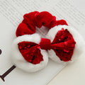 Cute Red Sequins Bowknot Velet Hair Scrunchie 6W6HSR436