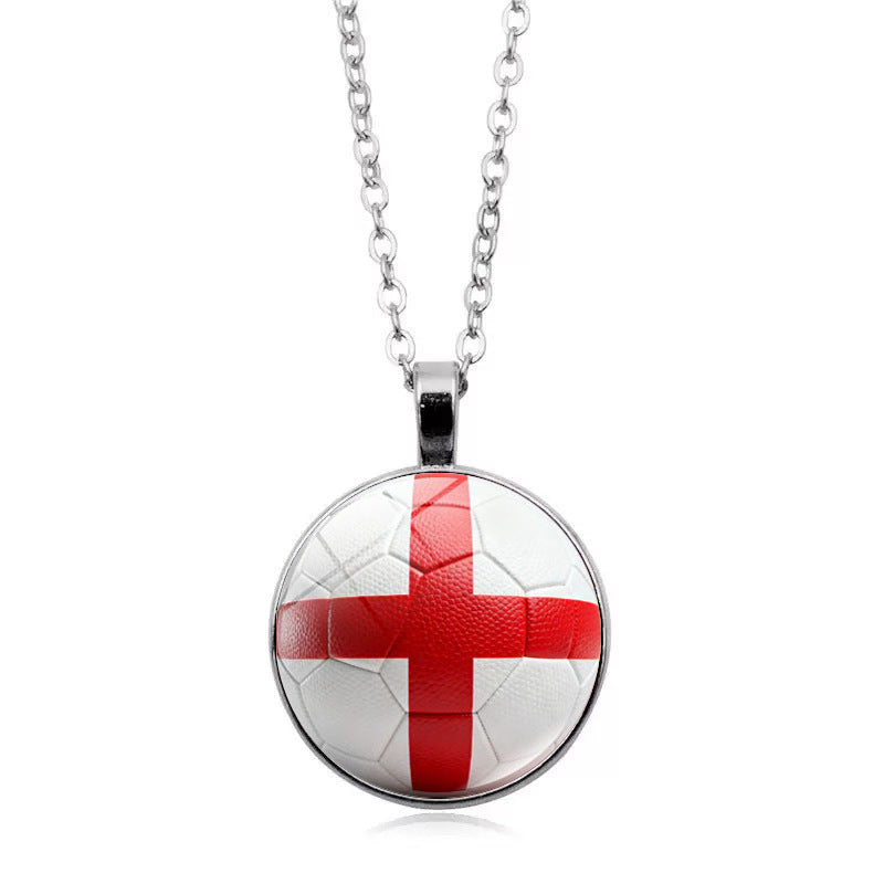 Stylish Country Flag Football Shape Pendant Necklace 8ZA6JNC279T