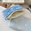 Denim Star Print Travel Portable Card Case 6S10BWB113