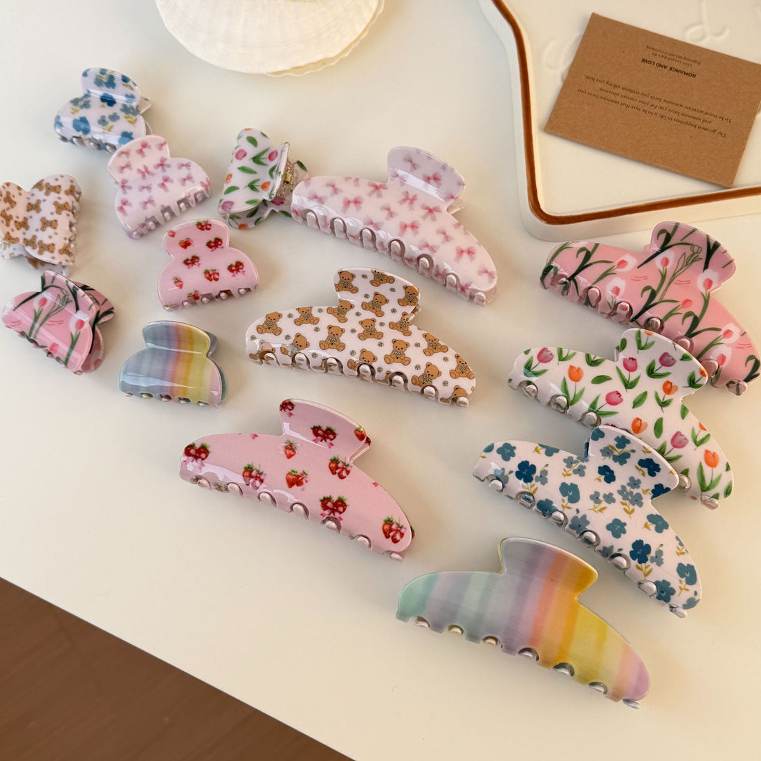 Floral Bow Hair Claw - DippedShop Wholesale - #2547