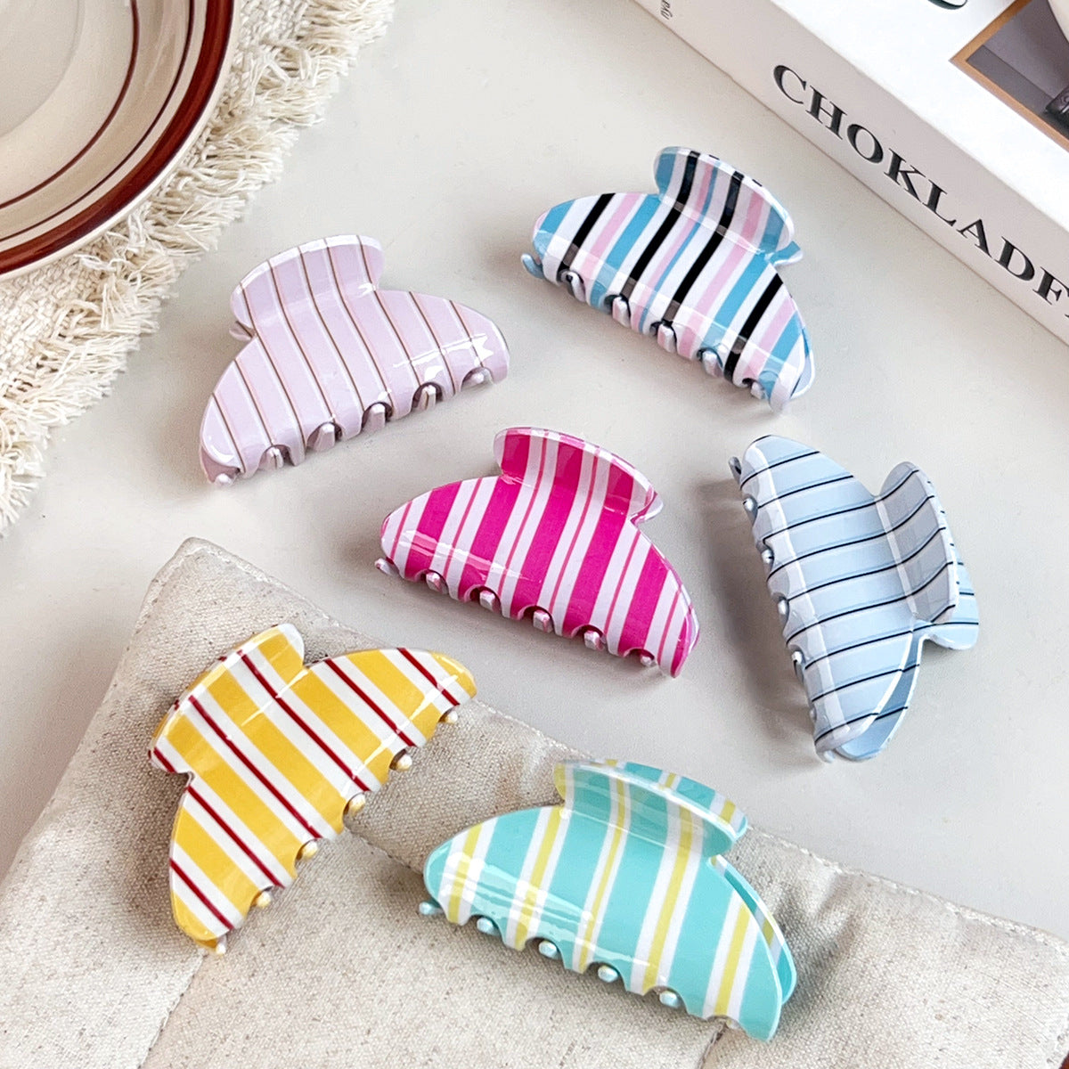 Striped Hair Claw - DippedShop Wholesale - #3027