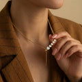 Elegant Gold Plated Heart Rhinestones Pendant Necklace 6W6JNC643