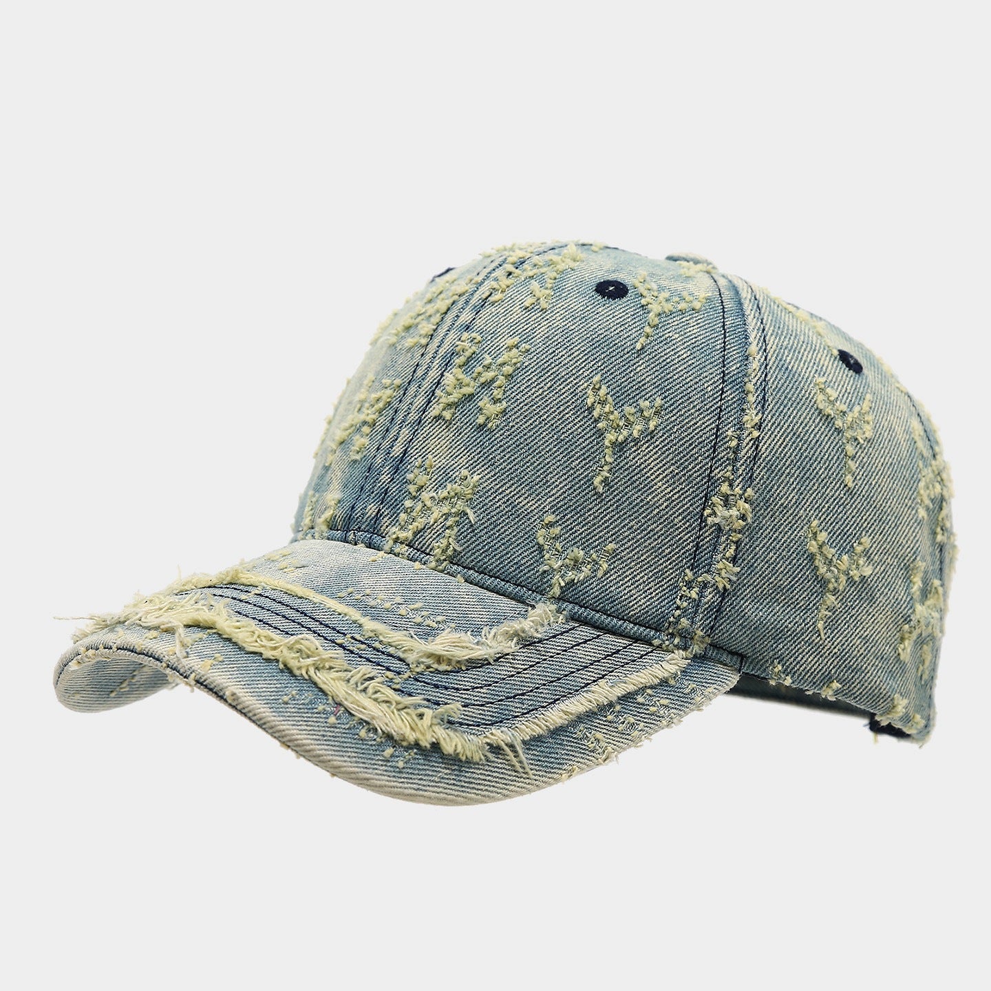Trendy Distressed Denim Washed Baseball Cap 8BK6HAT184L