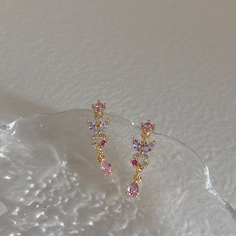 Butterfly Rhinestone Drop Earrings - DippedShop Wholesale - #0387