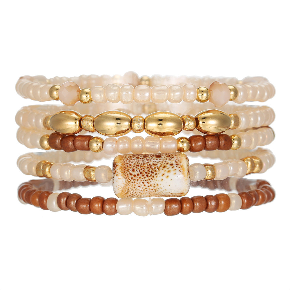 Boho Multi-Layer Seed Bead Bracelet Set 6W6JBR490