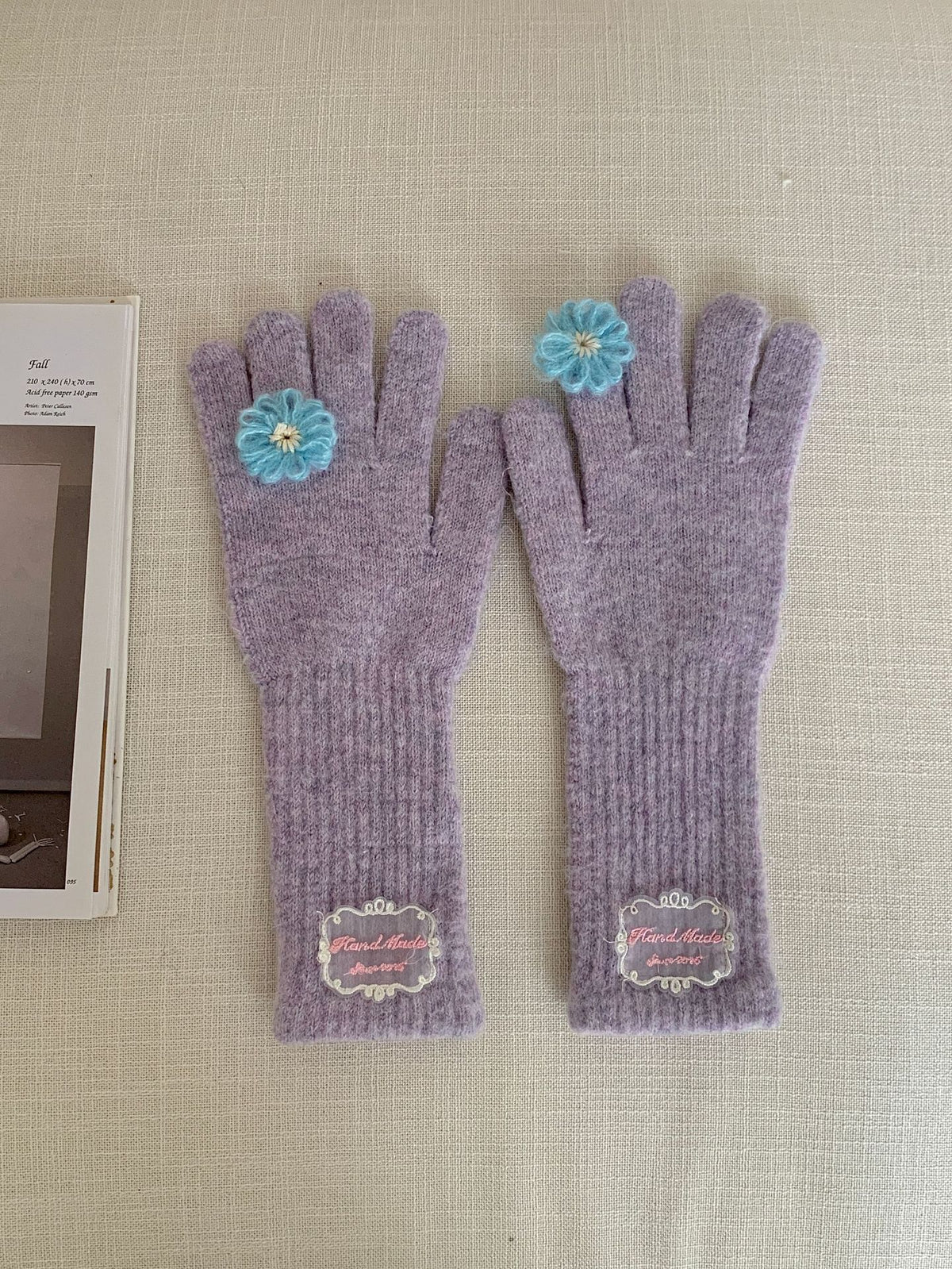 3D Flower Knit Gloves - DippedShop Wholesale - #1875