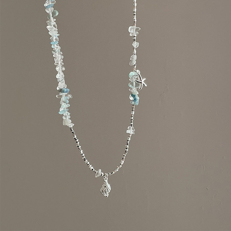 Crystal Shell Pendant Necklace - DippedShop Wholesale - #9123