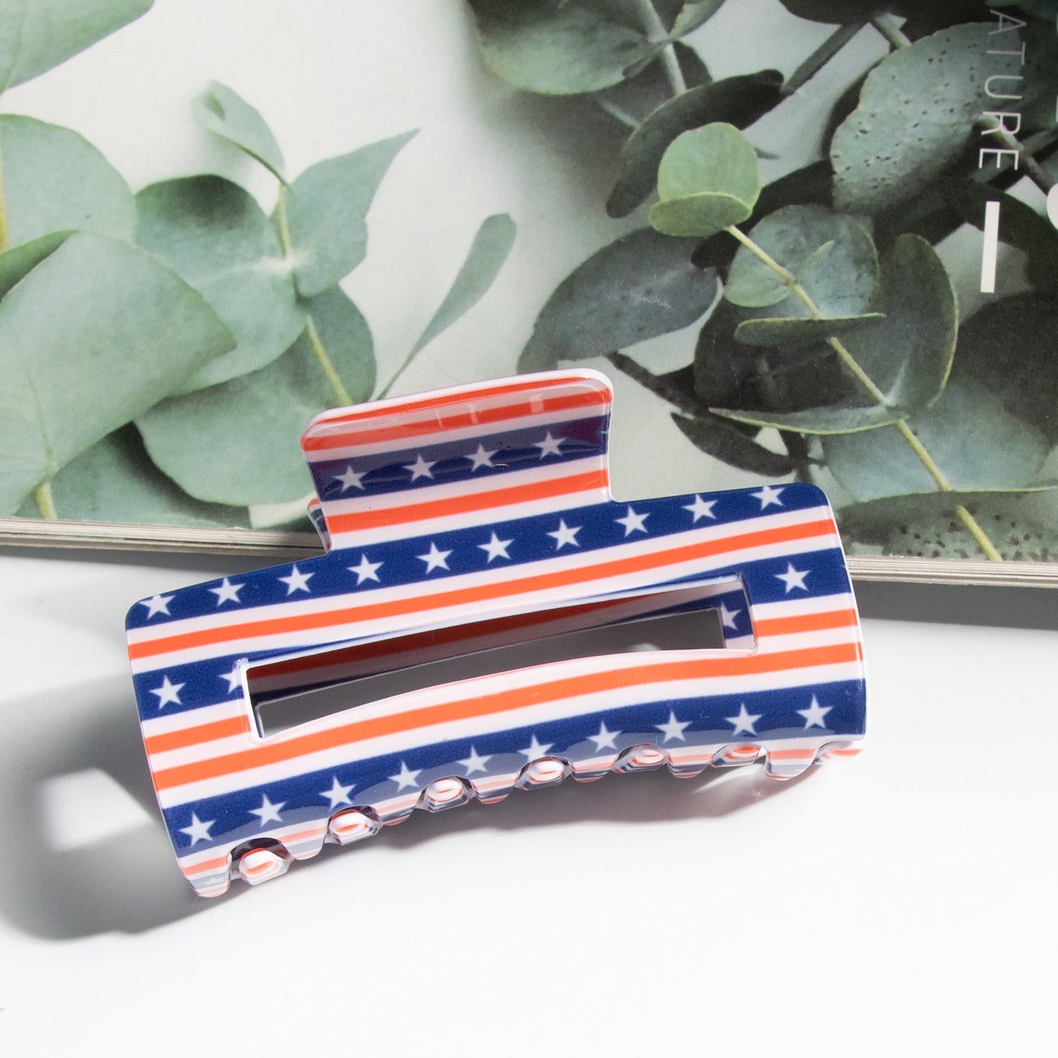 Square Shape Hollow American Flag Hair Clips 8AS6HCP69L