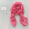 Sweet Floral Print Ruffled Silk Scarf 6W6NSI186