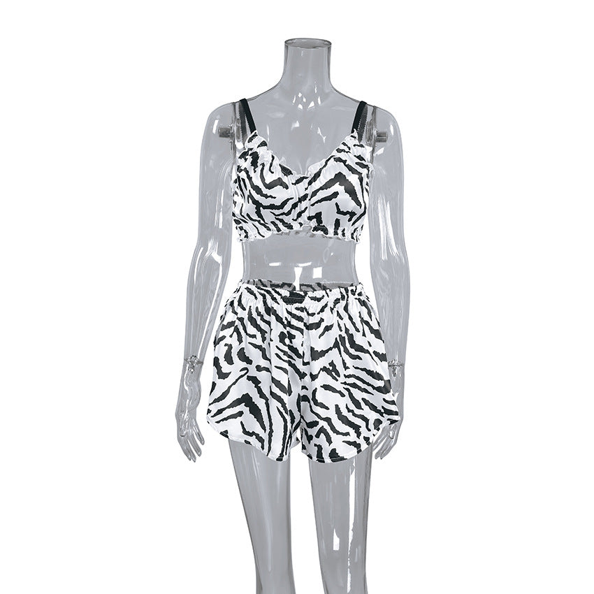 Zebra Print Sleepwear Set - DippedShop Wholesale - #0147