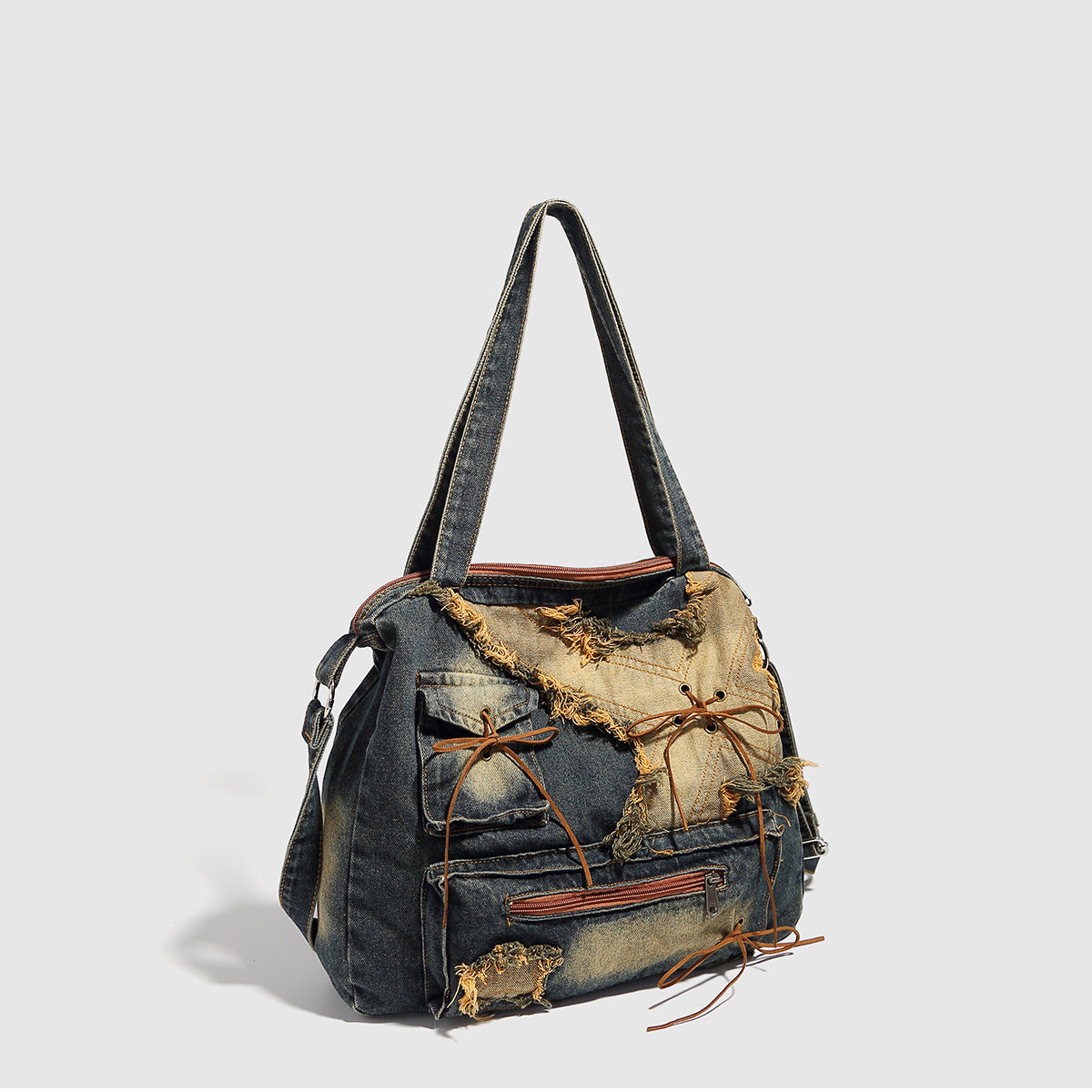 Retro Washed Large Capacity Denim Handbag 6W10BBG1336