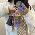 Plaid Knit Fingerless Gloves - DippedShop Wholesale - #0595