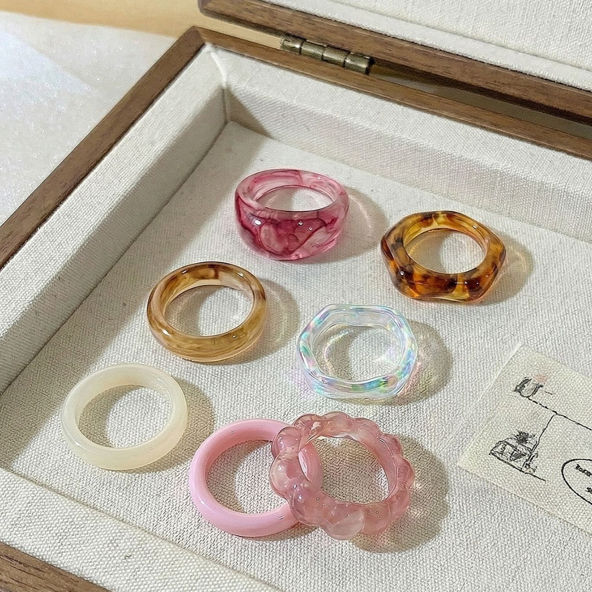 Resin Ring Set - DippedShop Wholesale - #8819