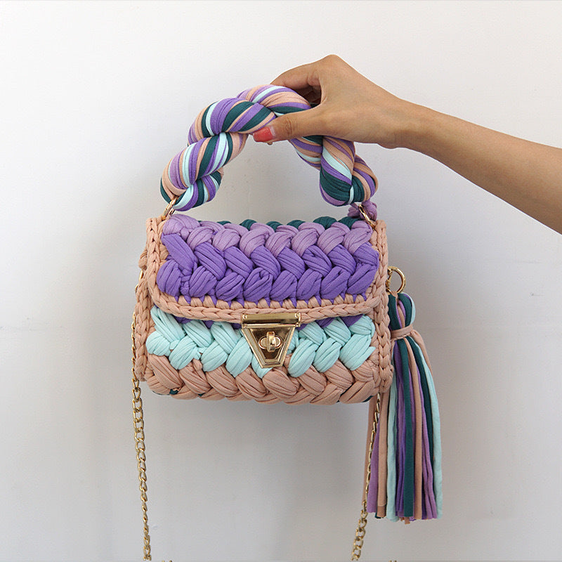 Chunky Crochet Crossbody Bag - DippedShop Wholesale - #5619