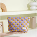 Waffle Plush Color Block Cosmetic Bag - DippedShop Wholesale - #9091