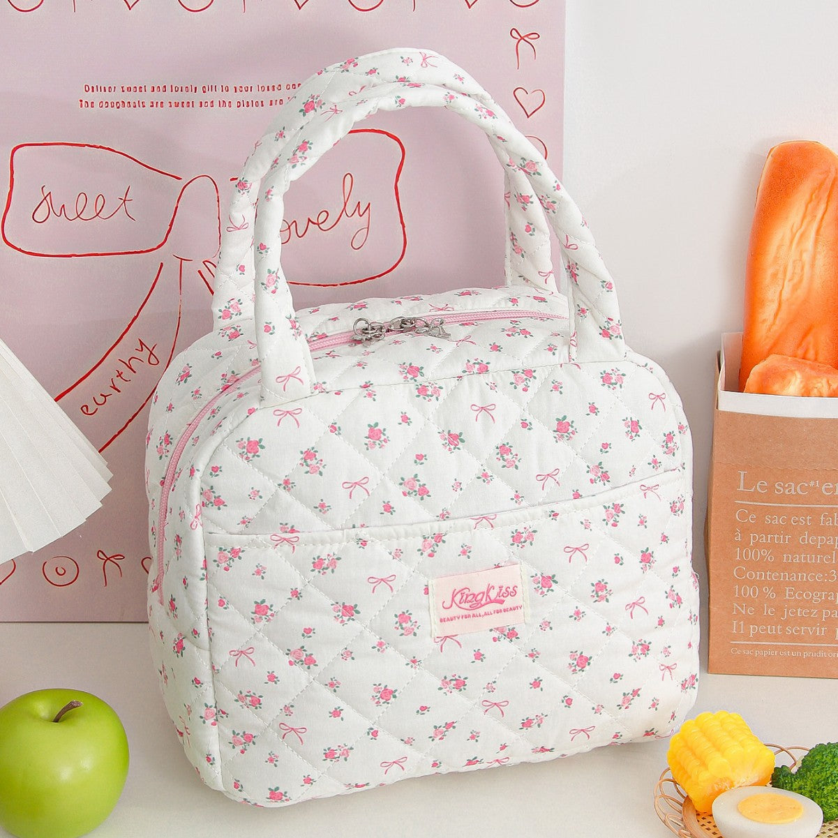 Strawberry Quilted Cosmetic Bag - DippedShop Wholesale - #2931
