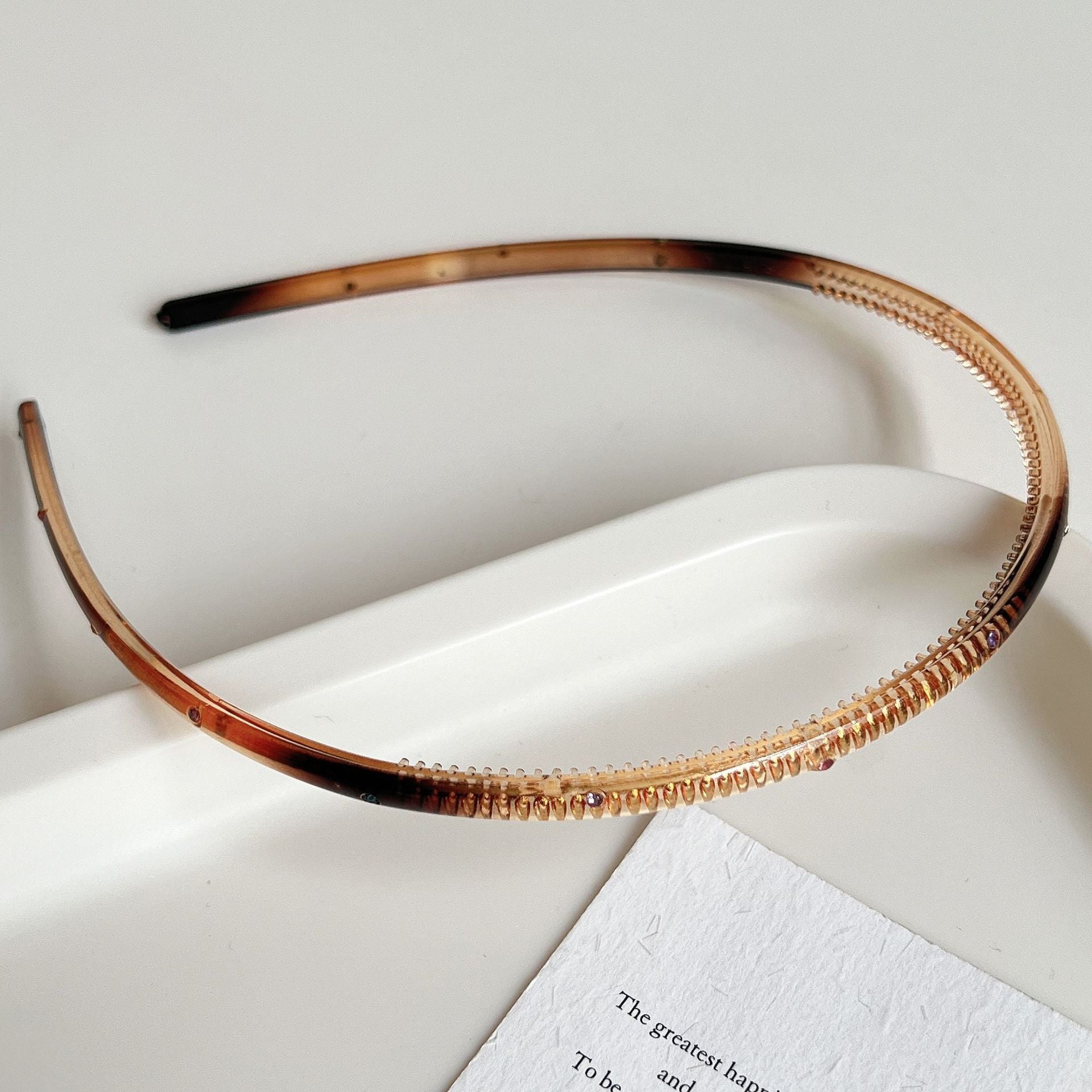 Minimalist Solid Color Sparkling Diamonds Thin Headband MK2SPM6W6HBD01