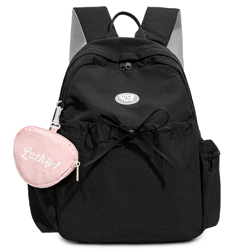 Sweet Solid Color Bowknot Large Capacity Backpack 6S10BBG1449