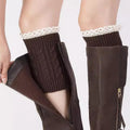 Winter Lace Trim Warm Cable Knitted Boot Cuffs 6W8FSO877
