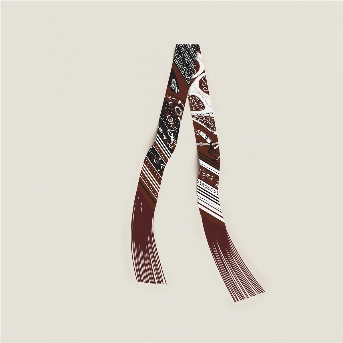 Horse Print Tassel Silk Scarf - DippedShop Wholesale - #4083