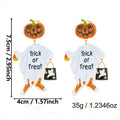 Quirky Sparkly Rhinestone Pumkin Pendnat Dangle Earrrings 6W6JER544
