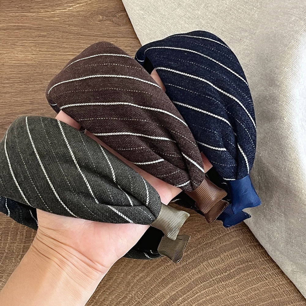 Retro Striped Soft Padded Wide Headband 6W6HBD380