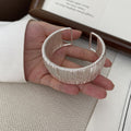 Trendy Vertical Brushed Wide Open Cuff Bracelet 6W6JBR571