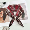 Vintage Floral Print Pearl Solf Silk Scarf MK2BLW6W6NSI64