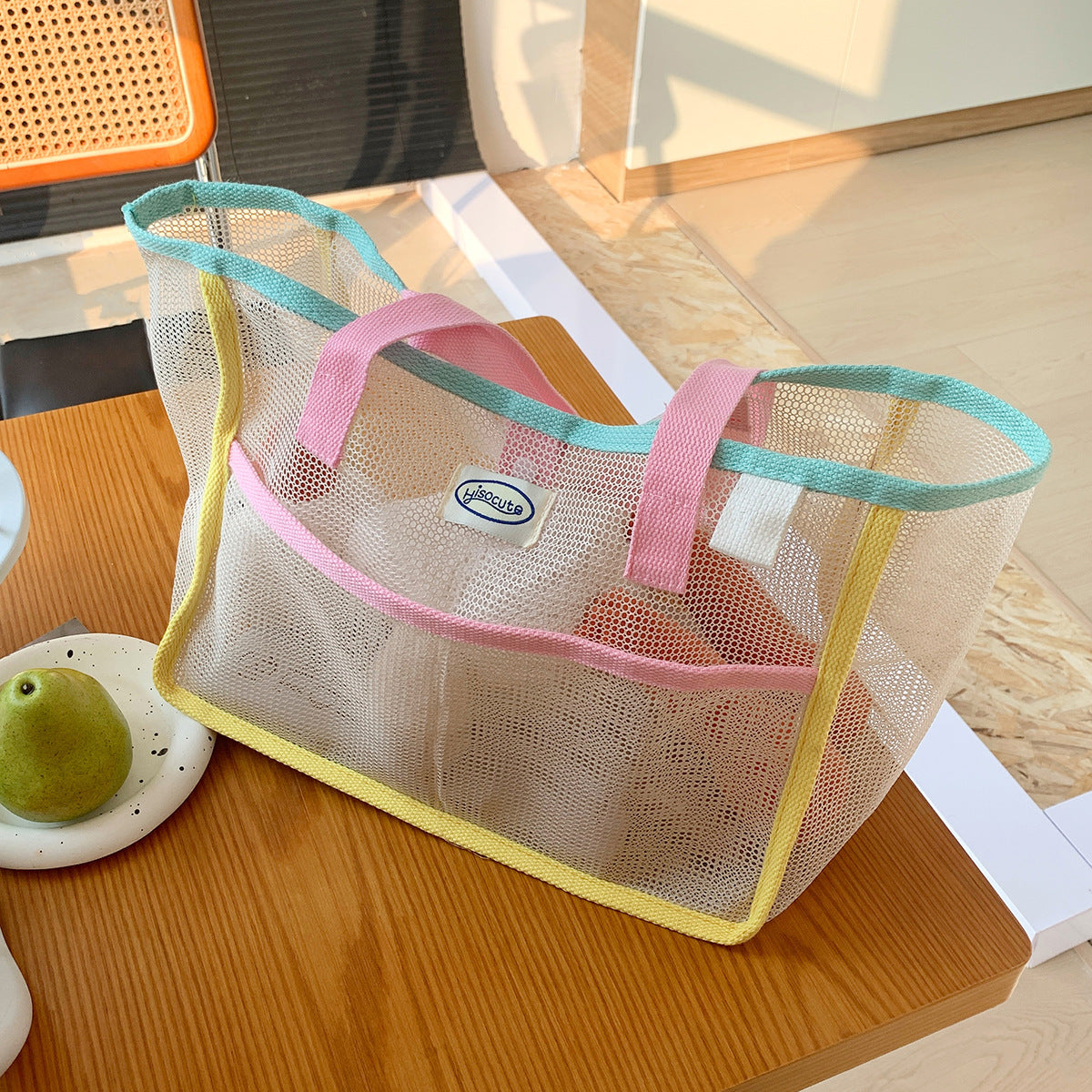 Simple Mesh Large Capacity Travel Shoulder Bag 8BW6BOB76L