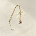 Vintage Evil Eye Heart Pendant Choker Necklace 6W6JNC651