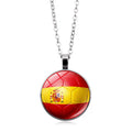 Stylish Country Flag Football Shape Pendant Necklace 8ZA6JNC279T