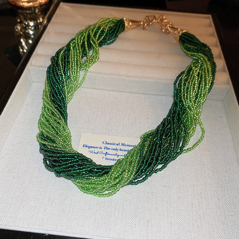 Stylish Multi Layer Beads Chain Camellia Necklace 6W6JNC908