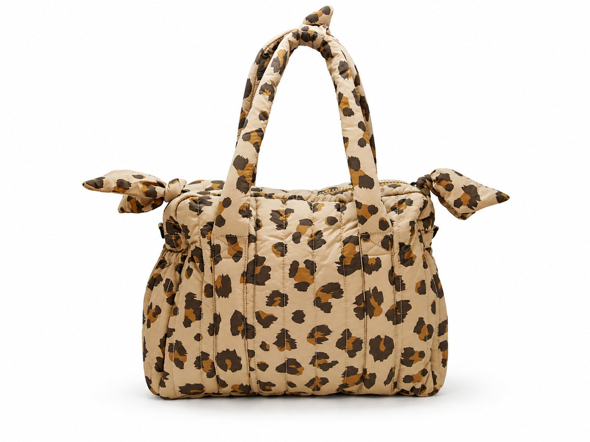 Leopard Print Puffer Lightweight Padded Tote Bag 6W10BBG2403